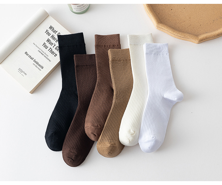 Meias Meia-Canela Cor Sólida para Mulheres