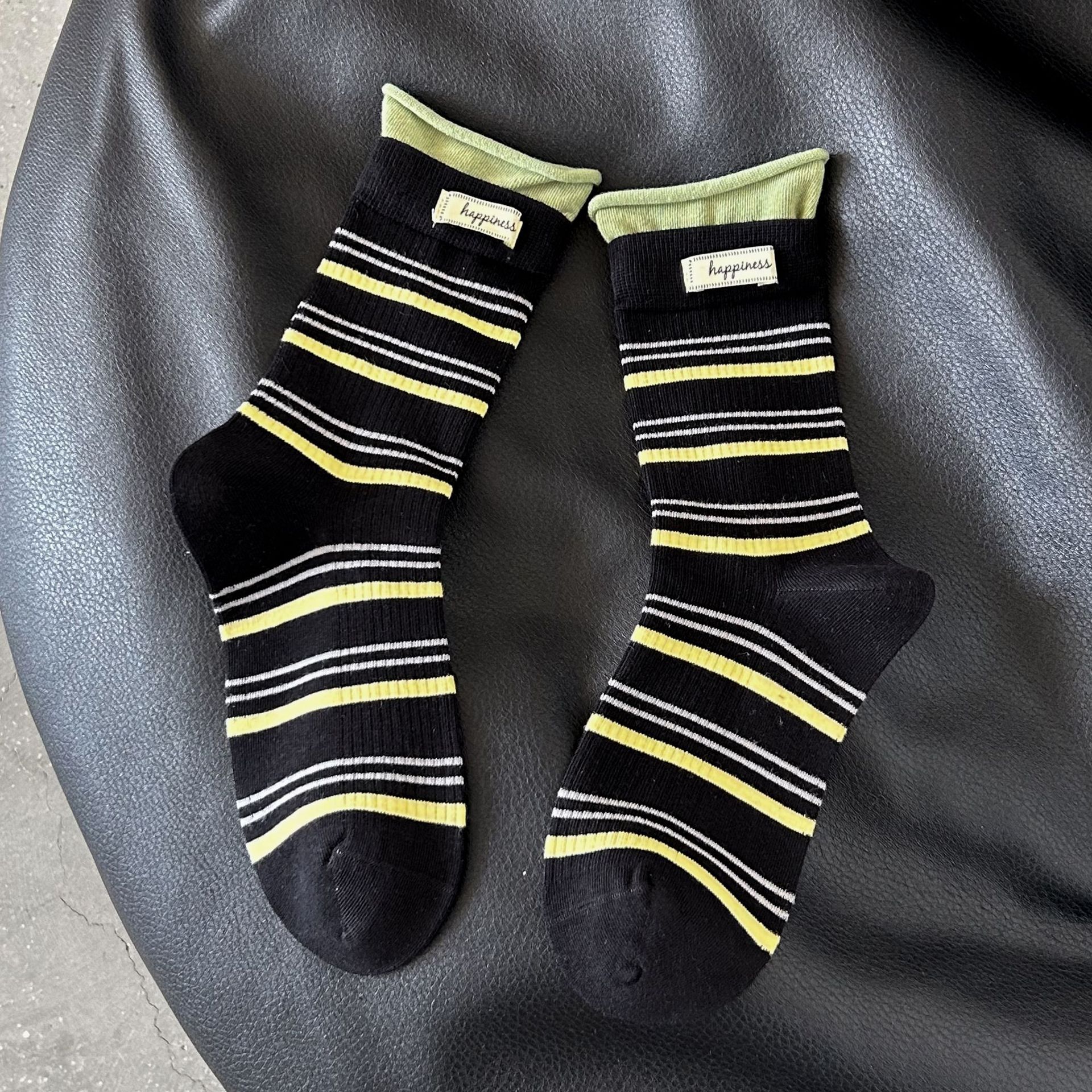 Dámské Žebrované Pruhované Podkolenky Slouch