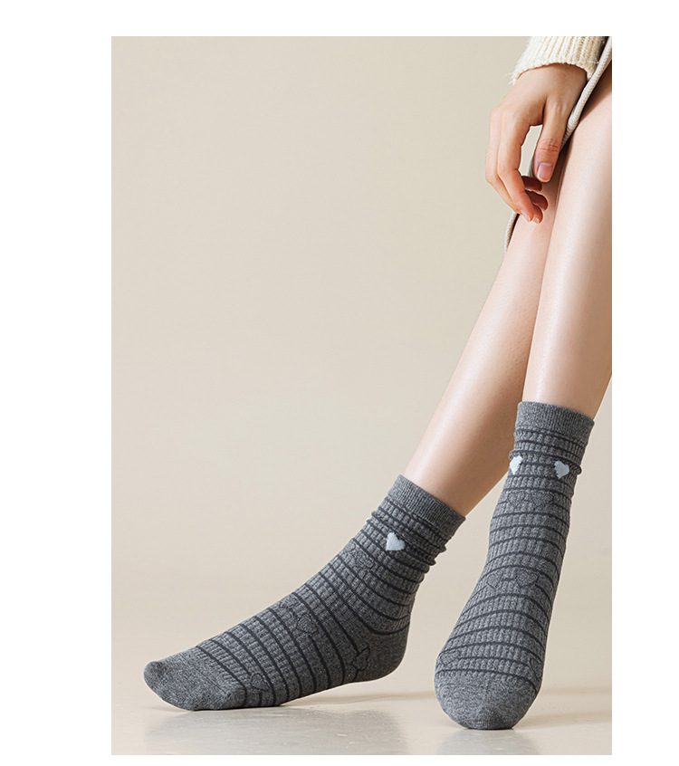 Meias de Corações Listrados para Mulheres