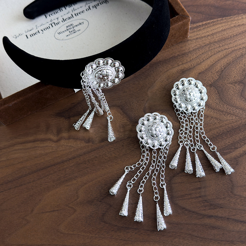 Εθνοτική Κλιπς Μαλλιών με Φούντες