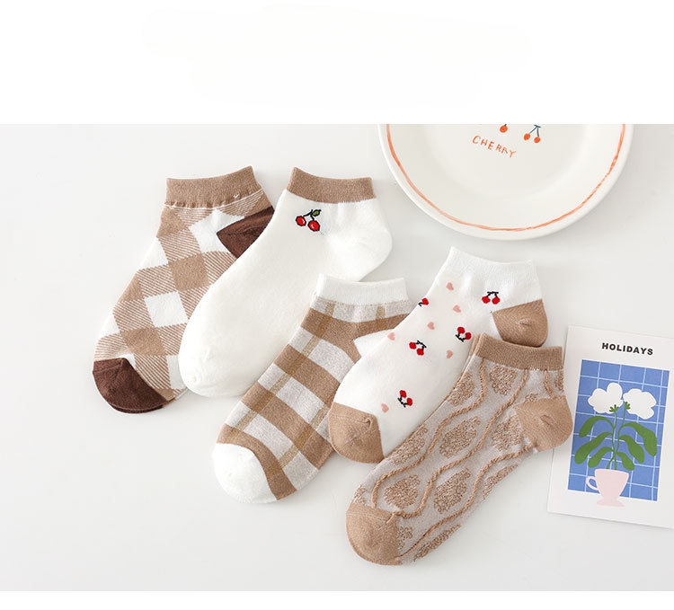 Жіночі низькі шкарпетки з фруктовим принтом