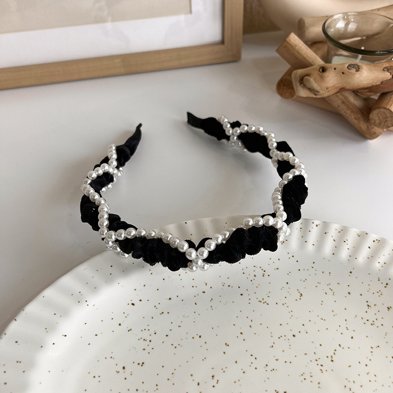 Cinta para el Cabello Negra de Punto