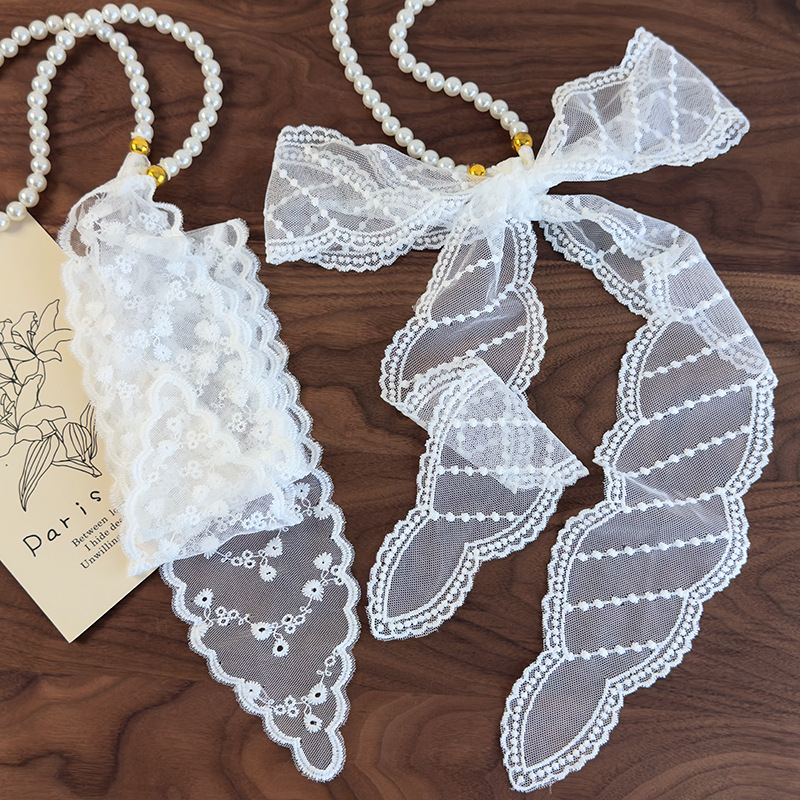 Багатофункціональний шарф з перловим мереживом