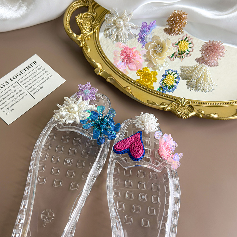 Adornos de Zapatos de Flor de Cristal