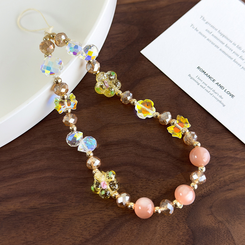 سلسلة هاتف من خرز الزجاج المتلألئ