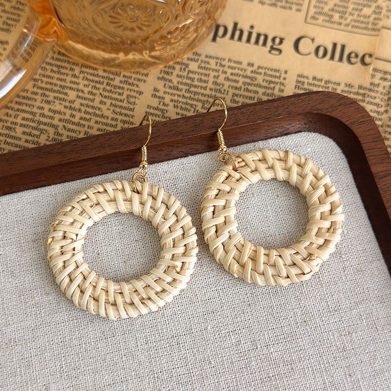 Bohemian Straw Earrings