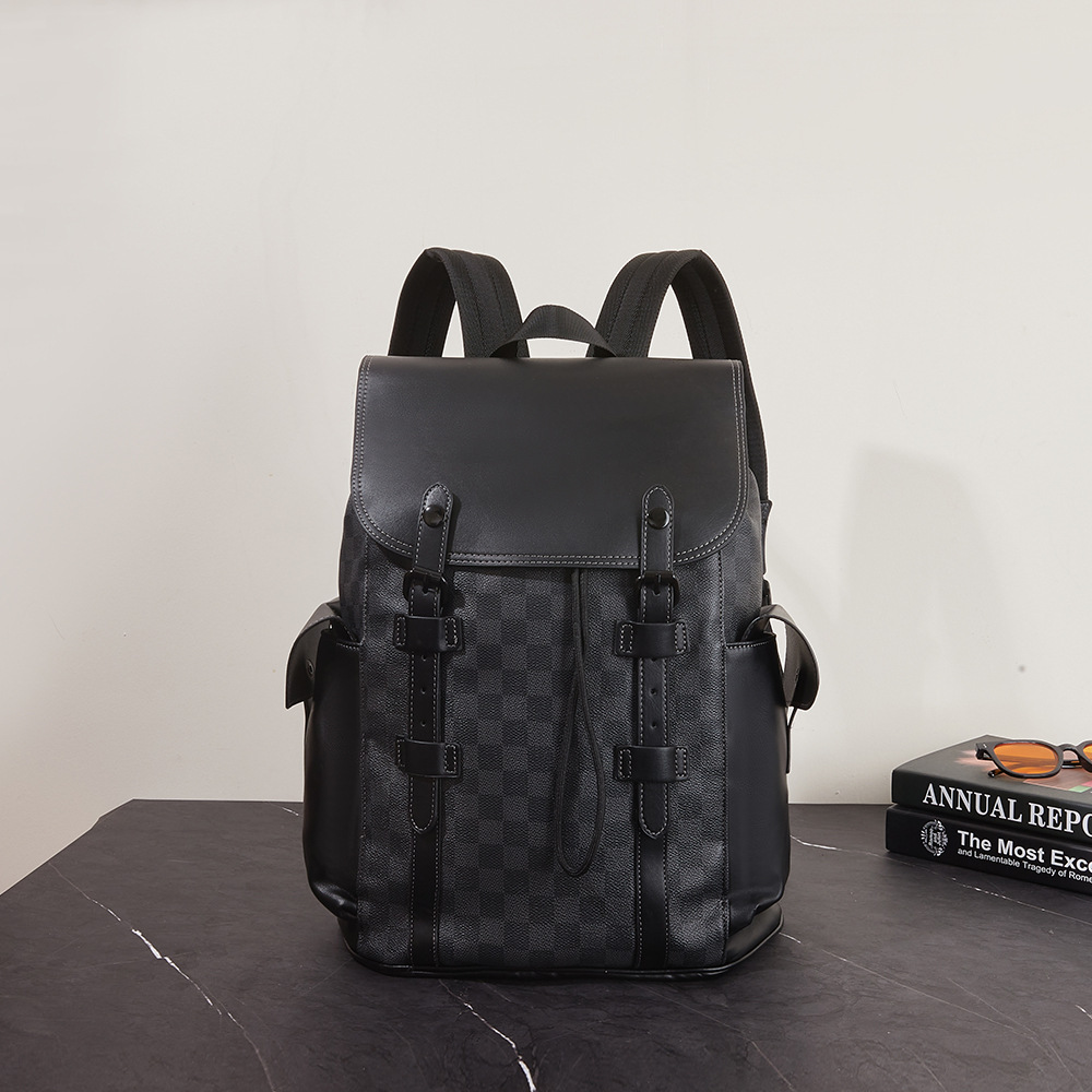 클래식 체크 백팩