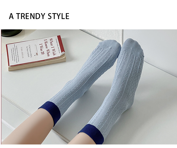 Meias Meia-Altura de Algodão com Letras