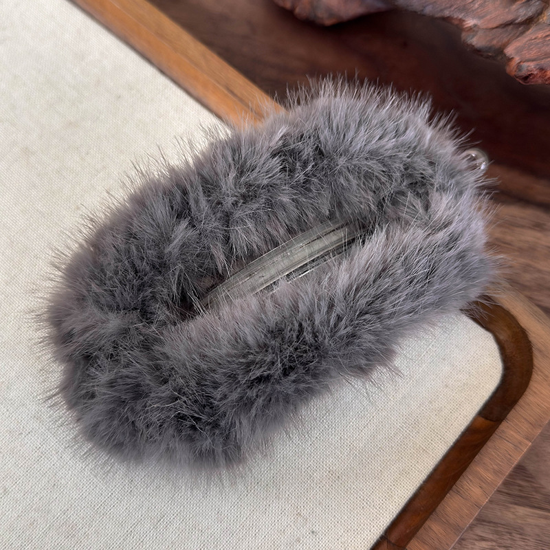 Sztuczne Futro Skręt Wsuwka do Włosów z Drukiem Lamparta