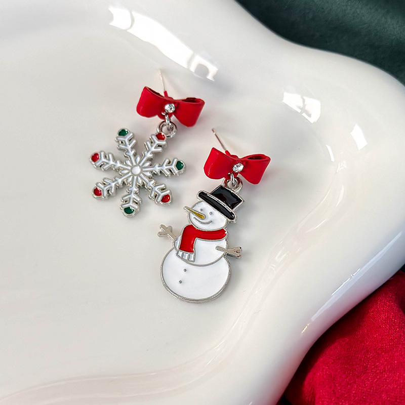 ต่างหูคริสต์มาสเงินเคลือบ