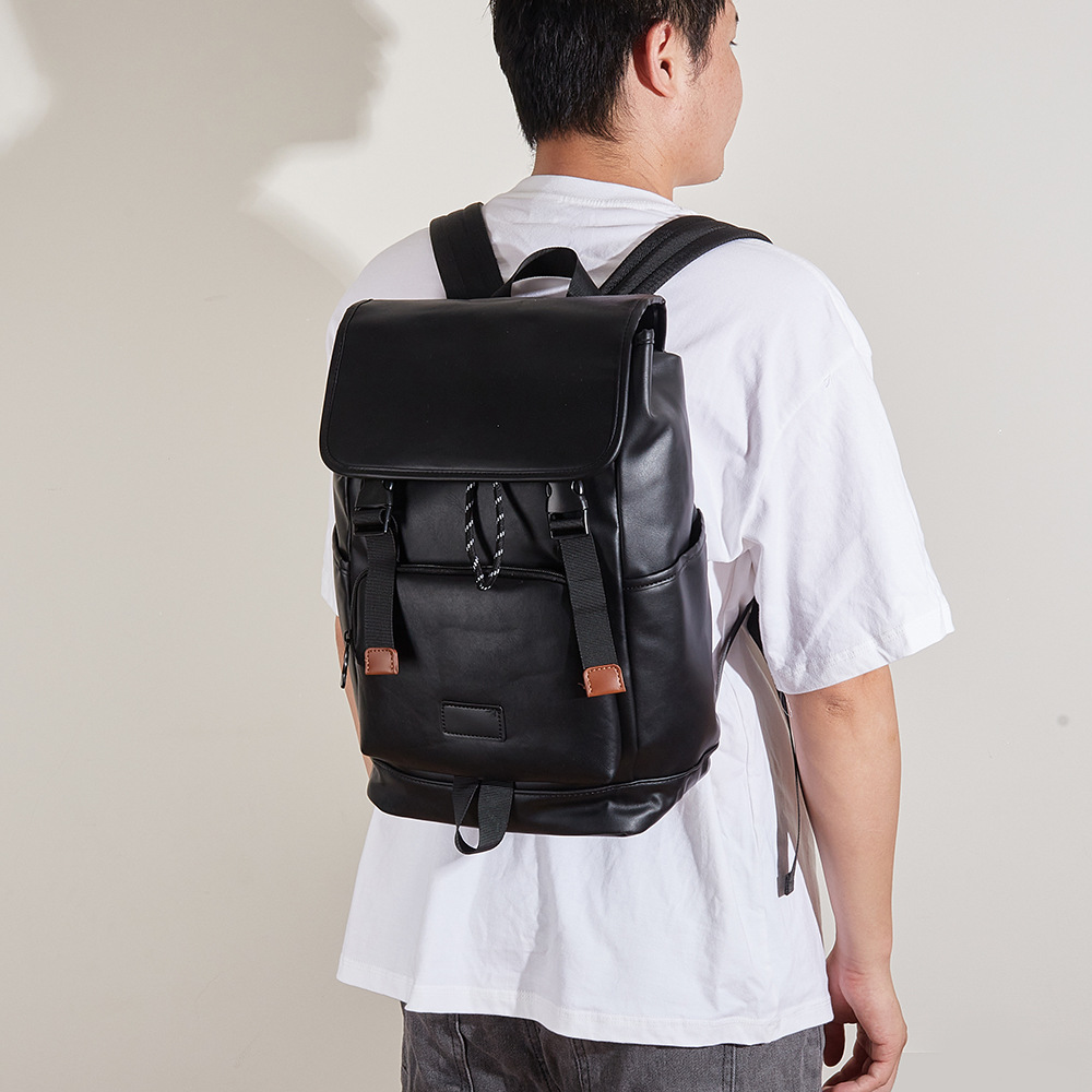 컬러 블록 대용량 노트북 백팩