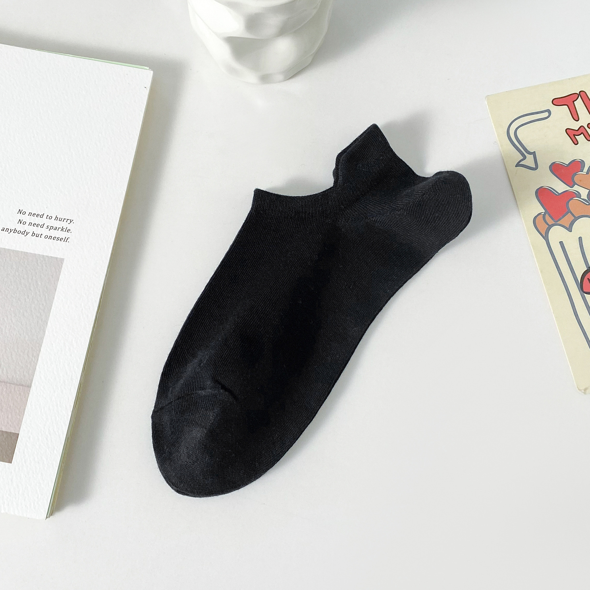 여성용 파스텔 컬러 인비저블 앵클 삭스