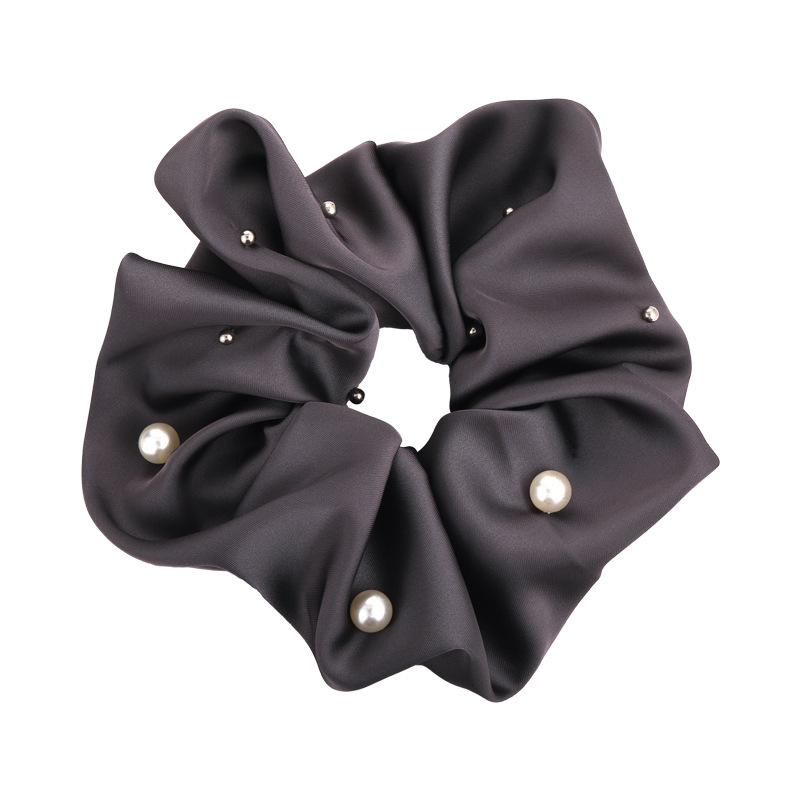 Satin Scrunchies with Pearls and Studs