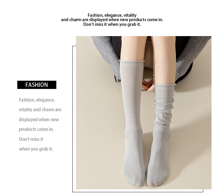 Meias Descaídas de Algodão Sem Costura