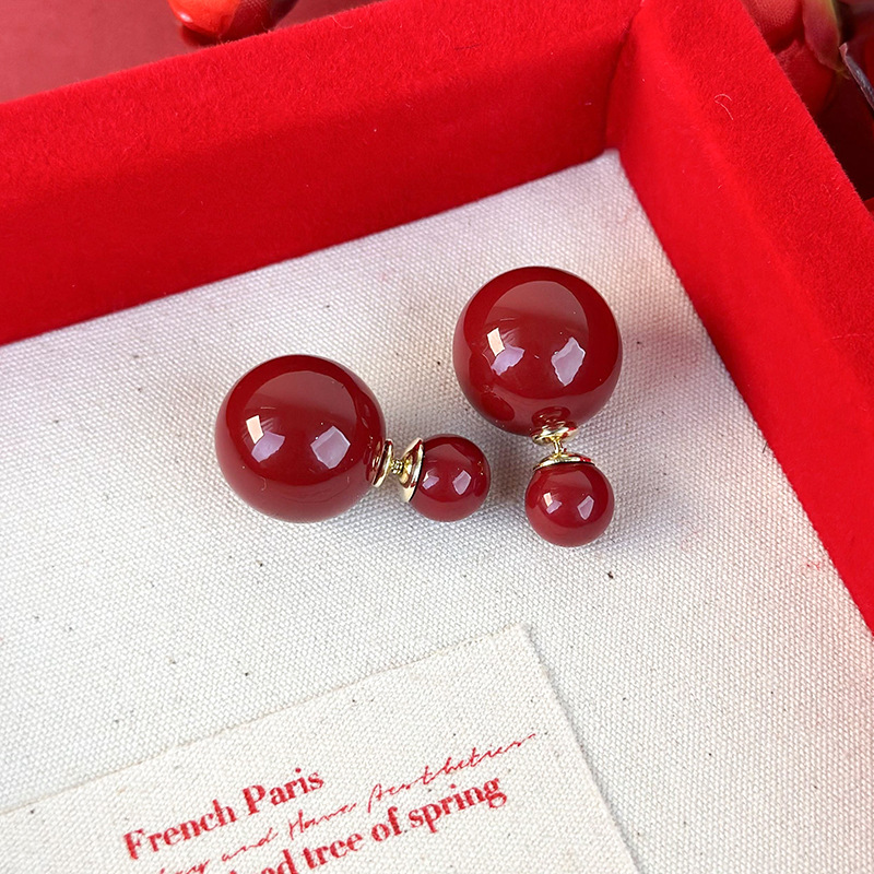 더블 사이드 펄 귀걸이