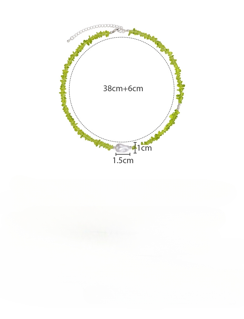 Оливково-зелене кам'яне перлове намисто