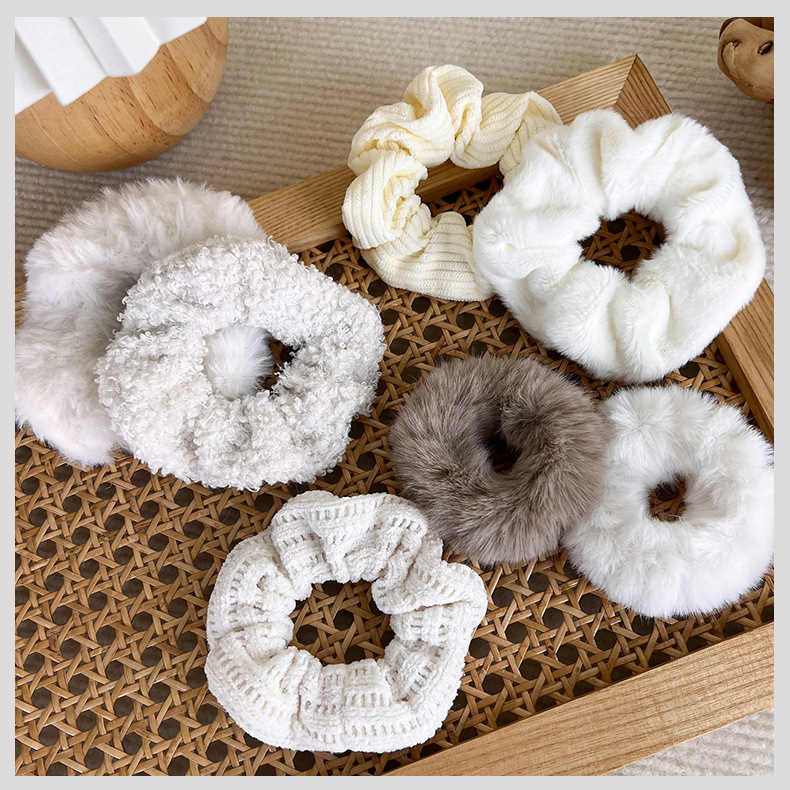 Élastiques à Cheveux Scrunchies Pelucheux