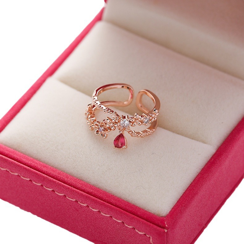 Floral Heart Open Ring