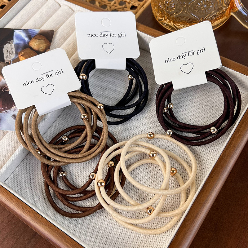 Haargummis mit Goldperlen Klein