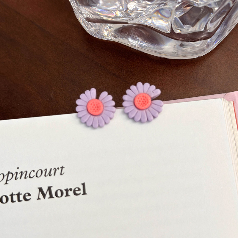 기하학 플라워 하트 귀걸이