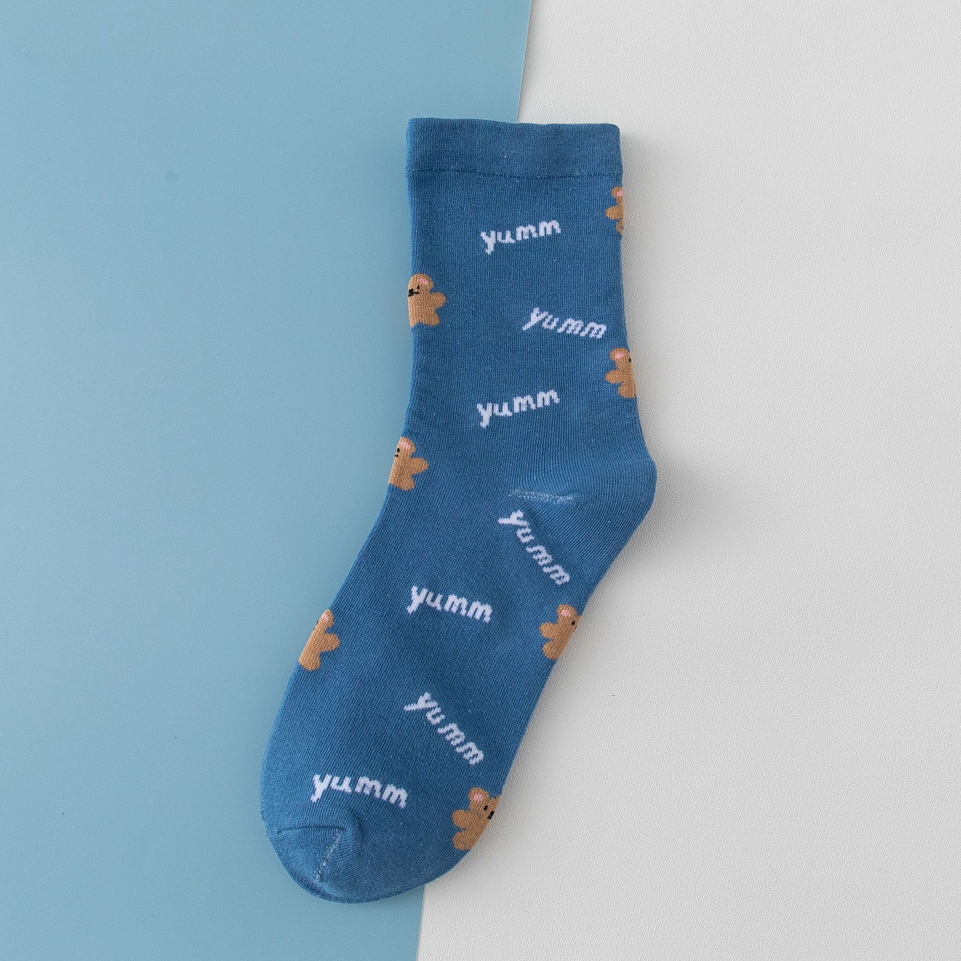 Meias Meia Canela Urso Cartoon para Mulheres