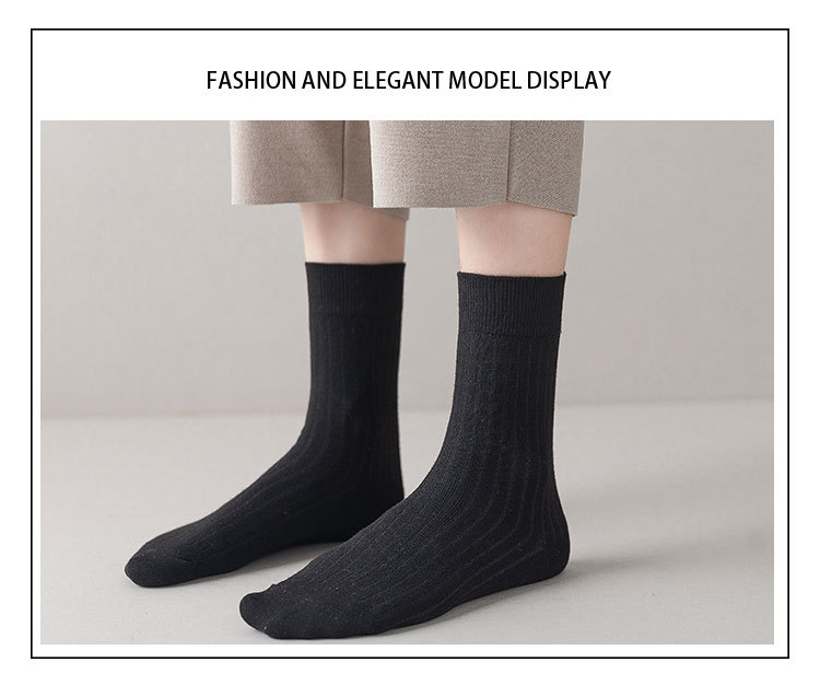 Meias Femininas de Cor Sólida Empilháveis
