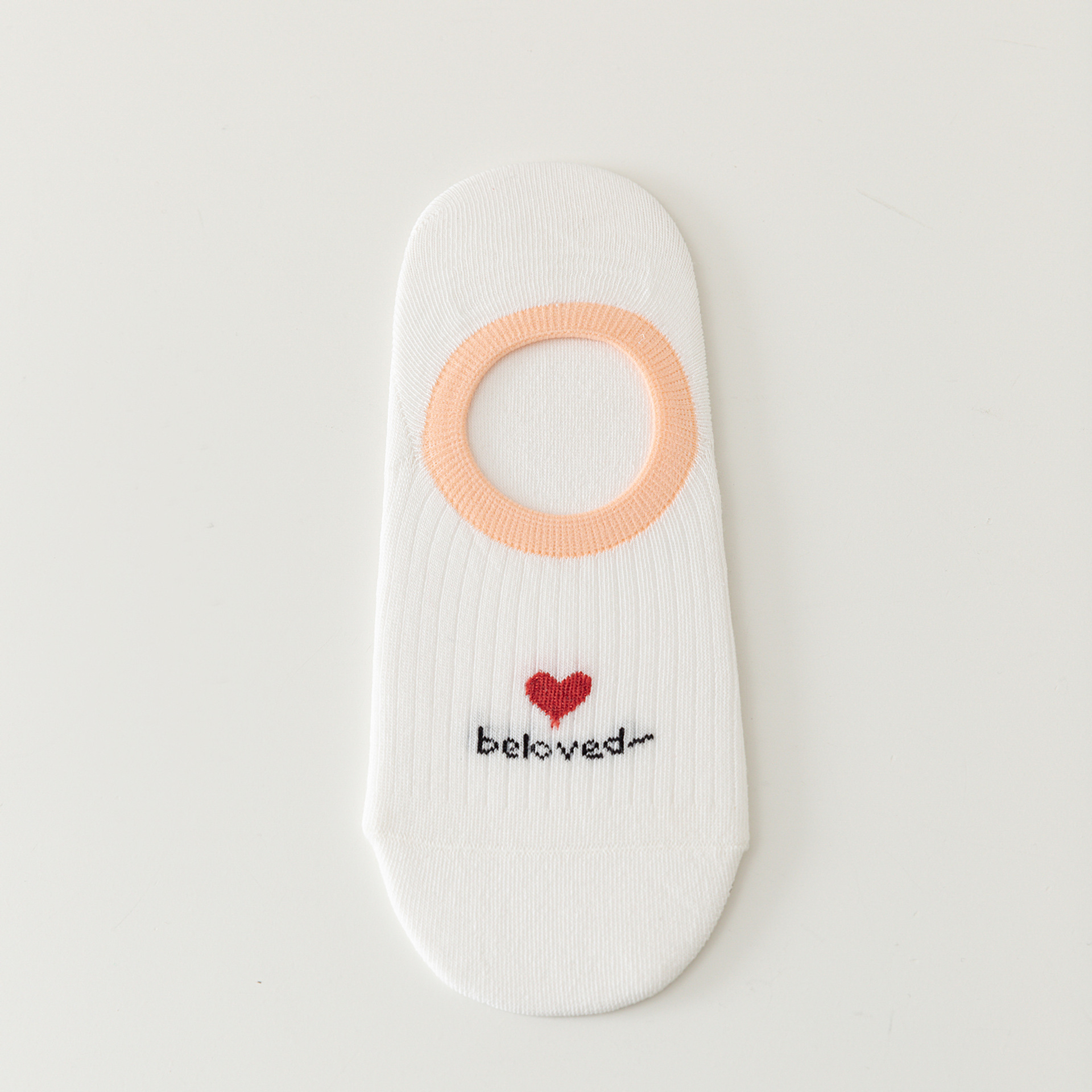 Șosete seamless no-show cu model inimă