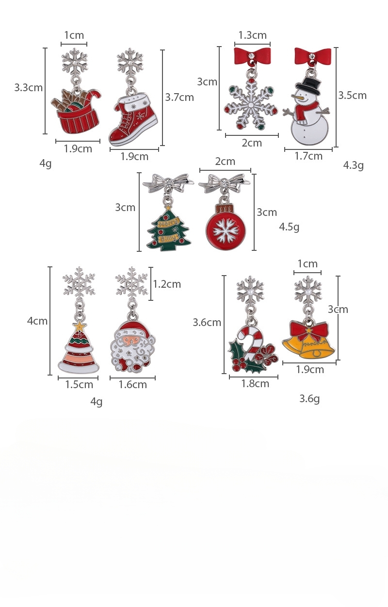 ต่างหูคริสต์มาสเงินเคลือบ