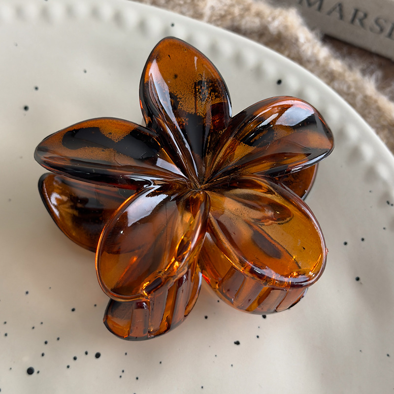 Leopardenprint Haarklammer Frangipani