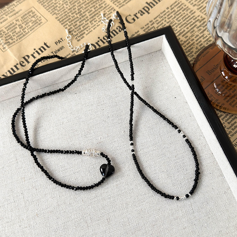 Zwart Hart Kralen Choker Ketting