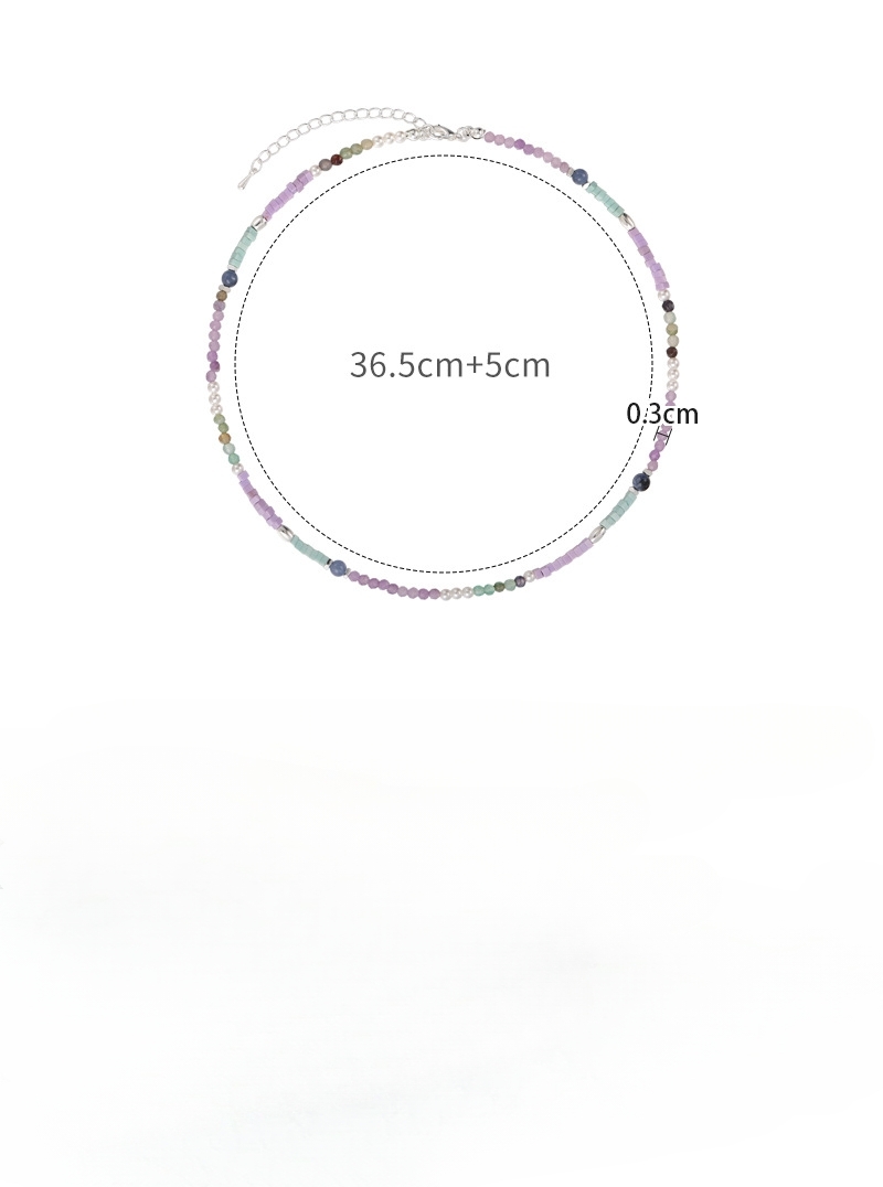 สร้อยคอคอสั้นจ้อเกราะเรขาคณิตบล็อกสี