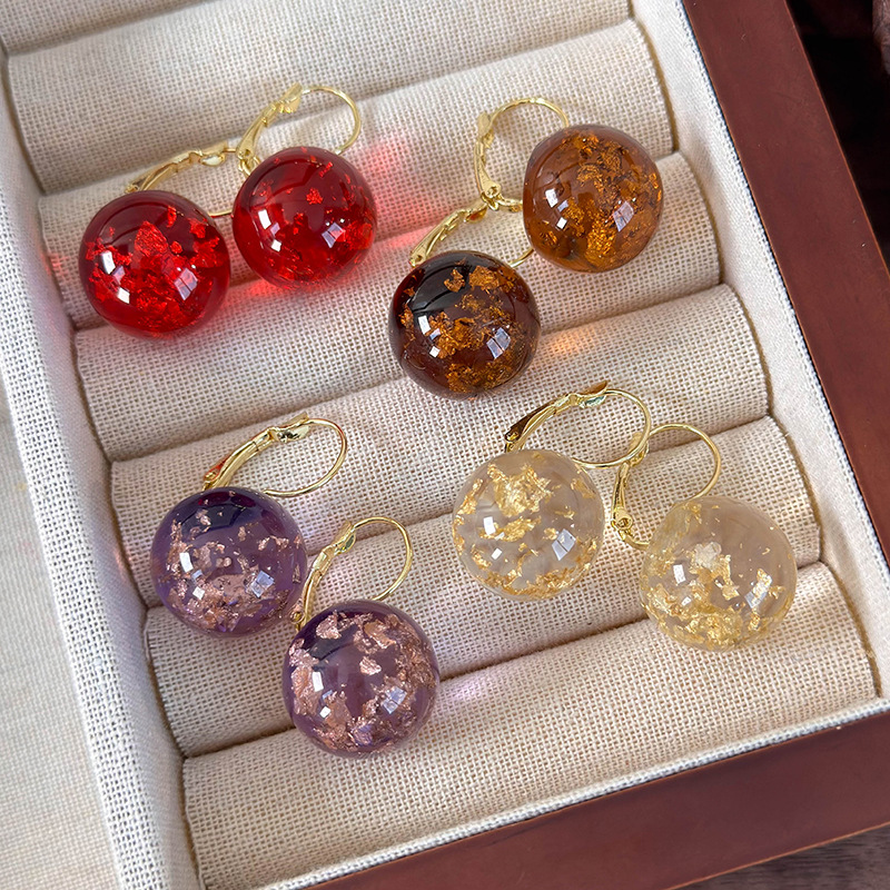 Velké Kulaté Kuličkové Náušnice s Klipem