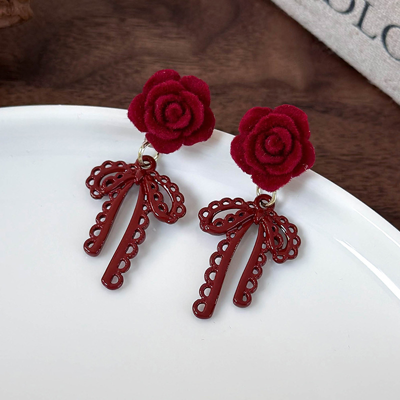Rose Bow Earrings