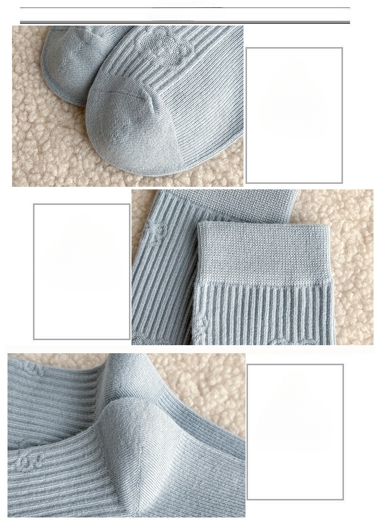 Meias de algodão até a panturrilha com padrão diamante