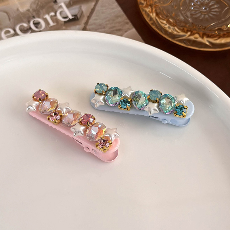 Заколка для волос с блестящей звездой и жемчугом