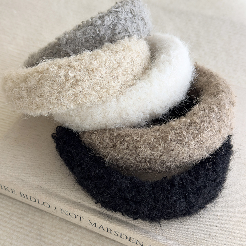 プラッシュラムウールワイドヘアバンド