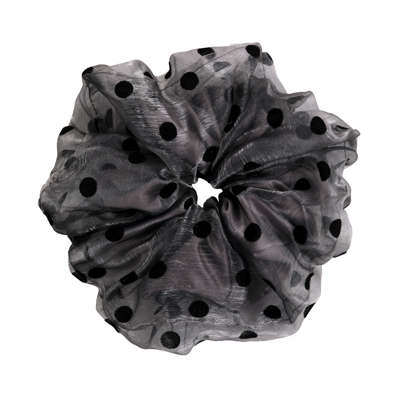 Scrunchie Organza Szara Podwójna Warstwa