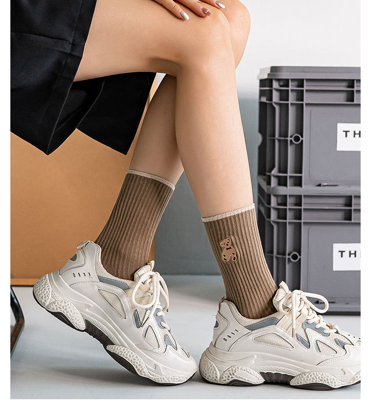 Жіночі бавовняні шкарпетки з ведмедиком-мультфільмом