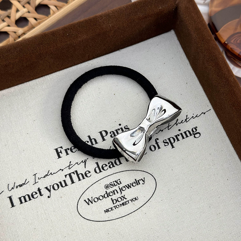 Set Barrette Métallique à Noeud et Élastique à Cheveux