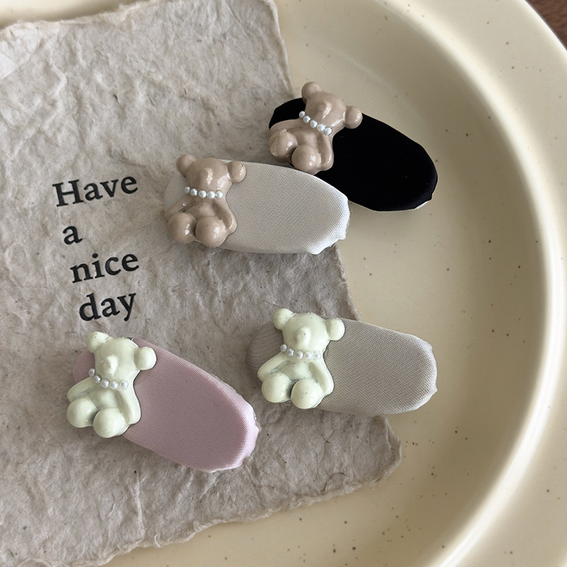 3D Oval Κλιπ Μαλλιών Αρκούδα