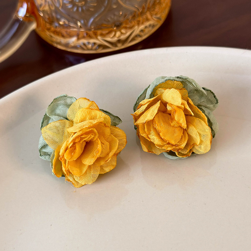 메쉬 플라워 이어링