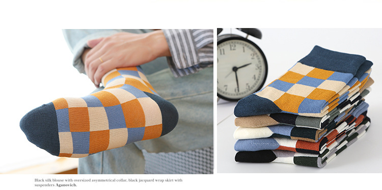 Pánské Casual Podkolenky s Kostkovaným Vzorem