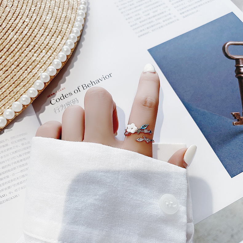 Floral Heart Open Ring