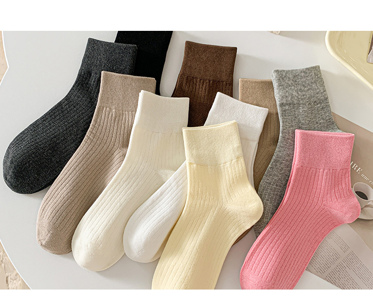 Žebrované Retro Ponožky do Poloviny Lýtka