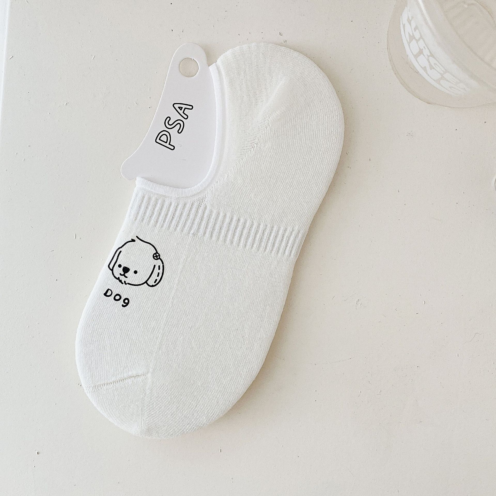 곰 캐릭터 프린트 노쇼 앵클 양말