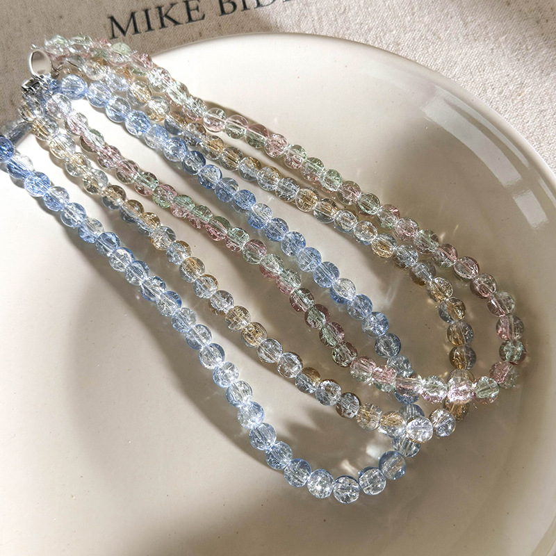 미니멀리스트 무지크리스탈 목걸이