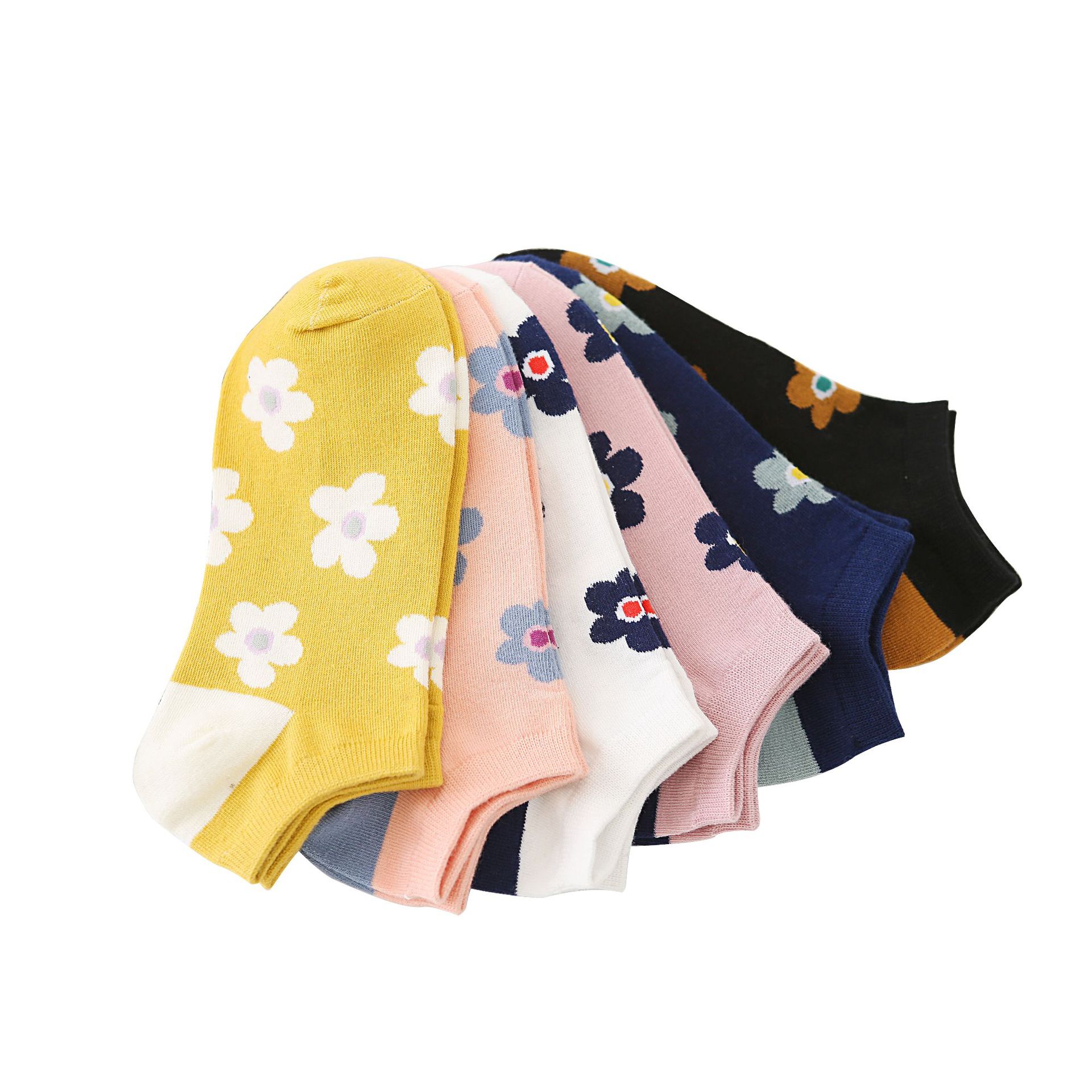 Floral No-Show Socks