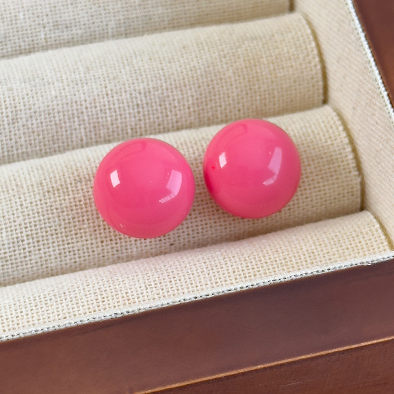 레진 오벌 볼 귀걸이