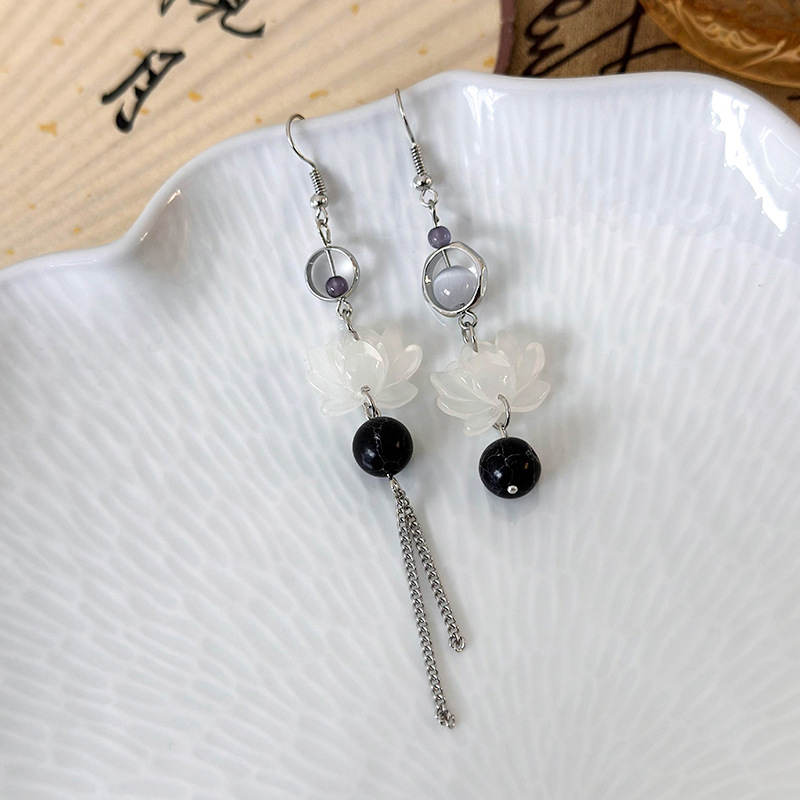 중국풍 나비 꽃 귀걸이