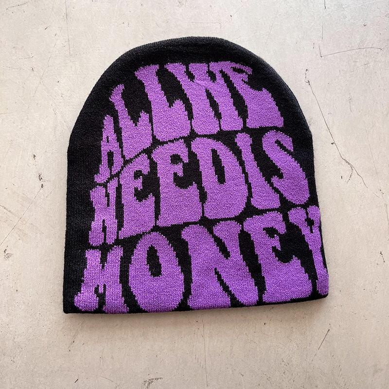 레터 디자인 자카드 비니